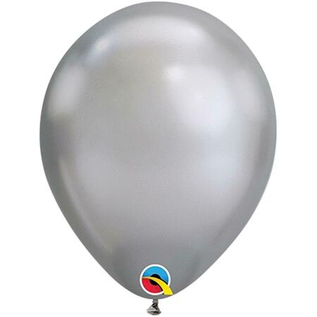 MAYFLOWER DISTRIBUTING 11 in. Latex Balloon, Chrome Silver 92516